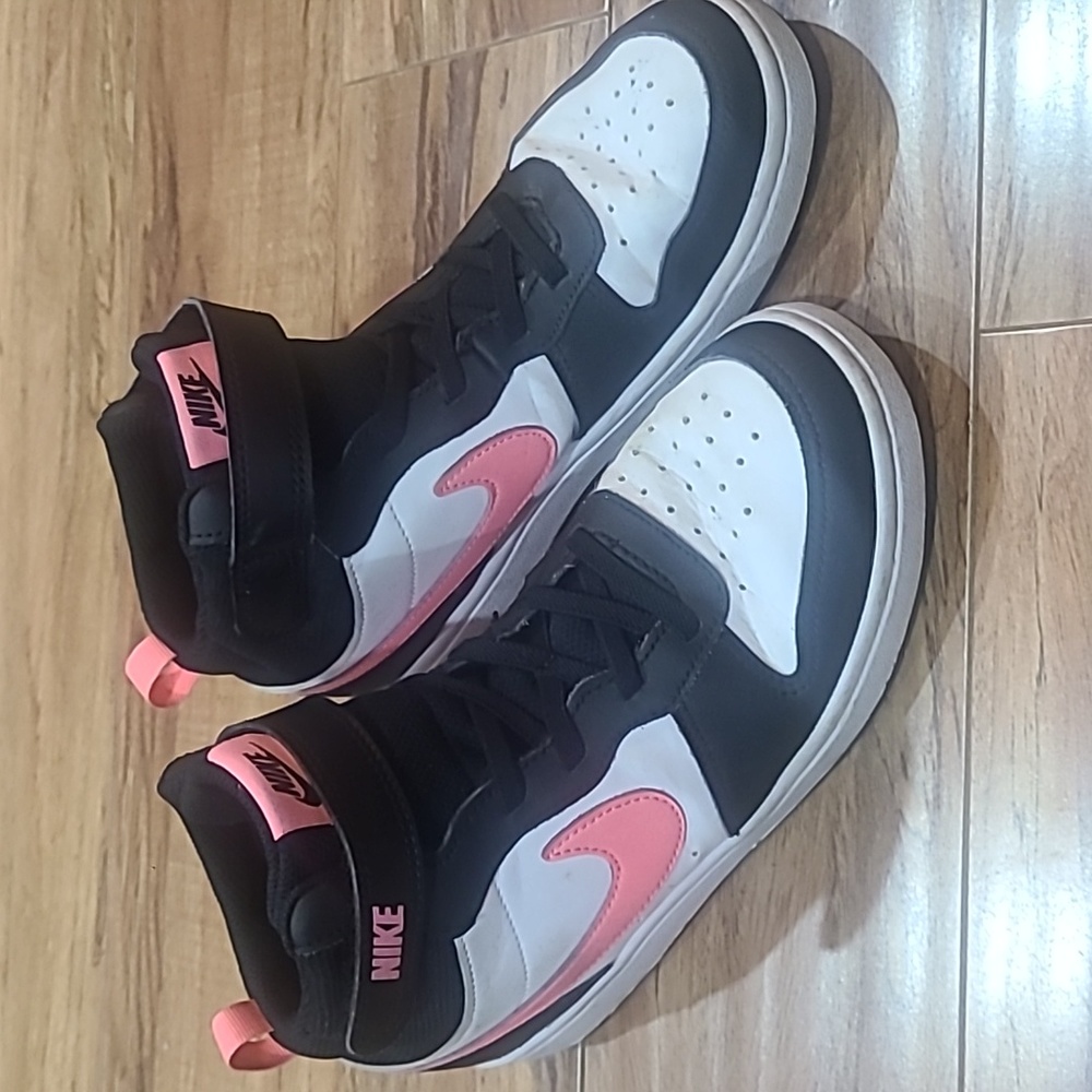Black pink and white nikes